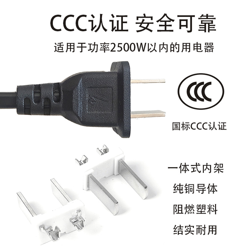 國標兩芯雙頭電源線