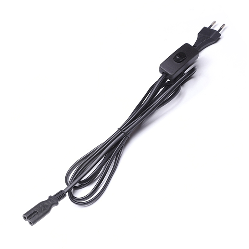 歐標(biāo)兩芯扁頭帶303開(kāi)關(guān)8字尾電源線